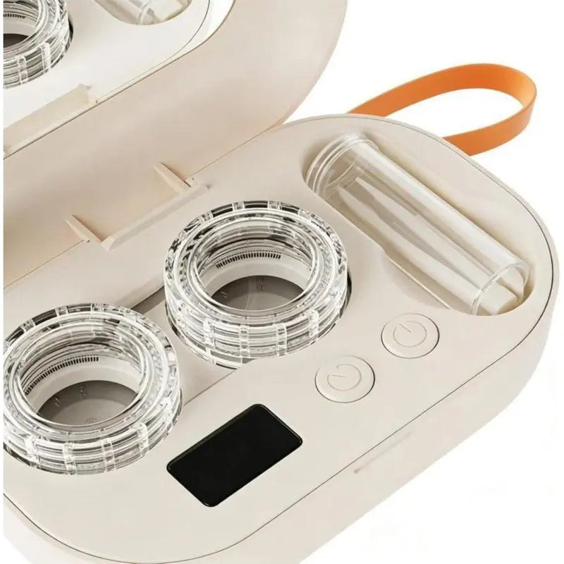 Pulitore a ultrasuoni ricaricabile per lenti a contatto con specchio cosmetico