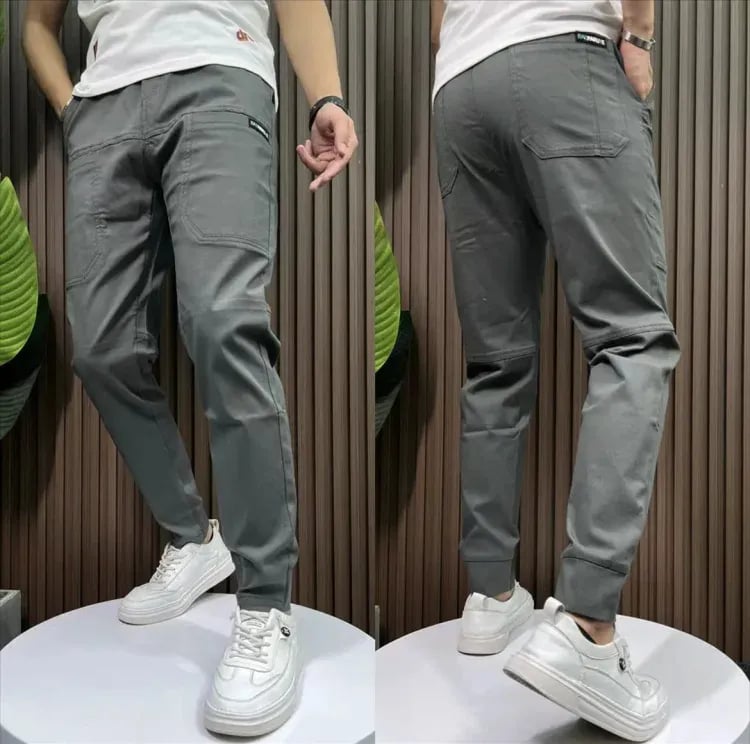 Mænds High Stretch Skinny Cargo-bukser med flere lommer👖