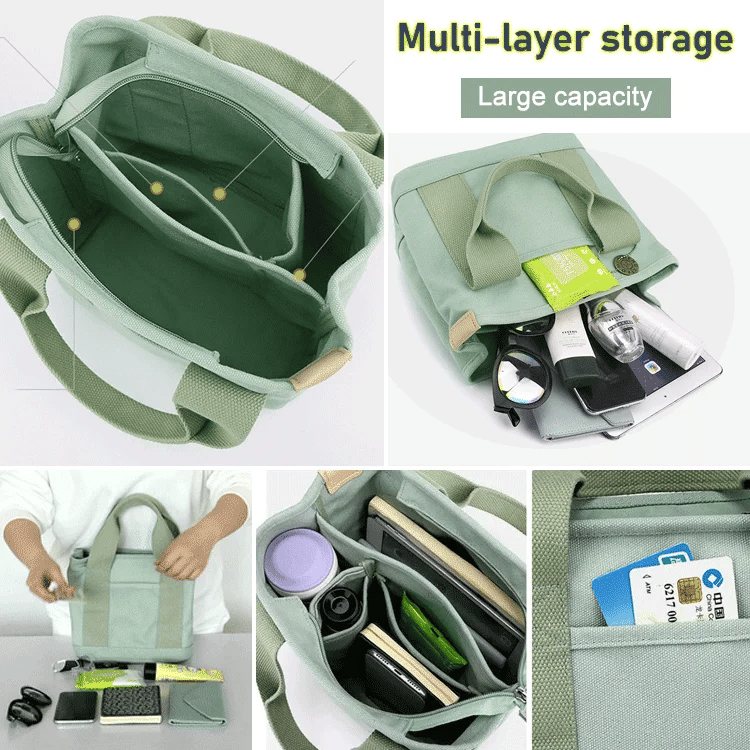 🔥🔥Håndtaske med stor kapacitet og flere lommer HANDMADE👜