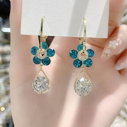 💥Super udsalg nu🔥Fashion Flower Crystal Øreringe