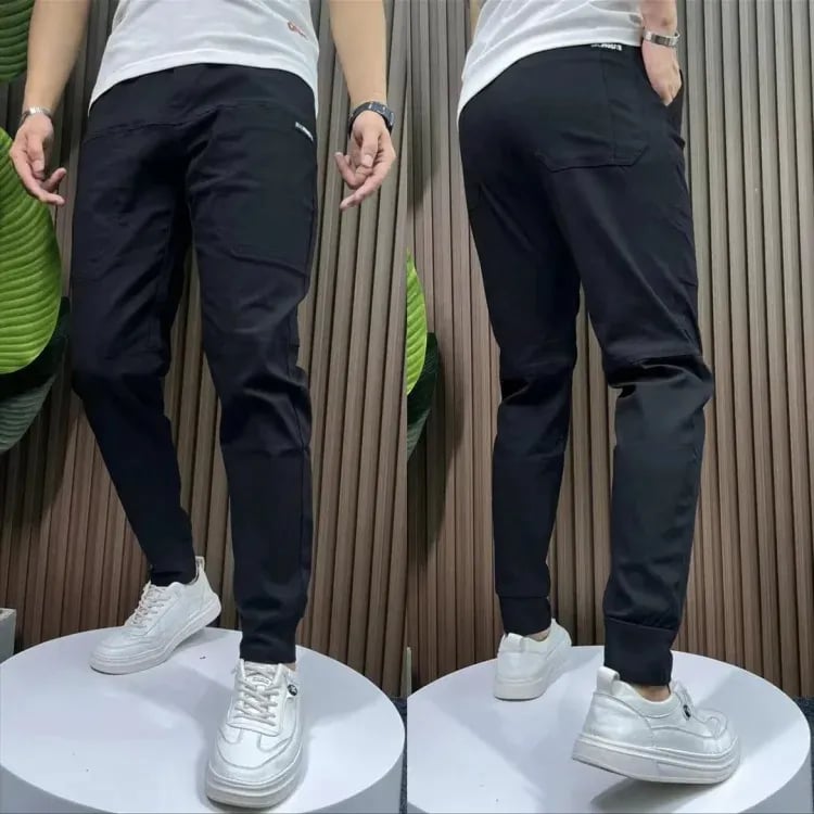 Mænds High Stretch Skinny Cargo-bukser med flere lommer👖