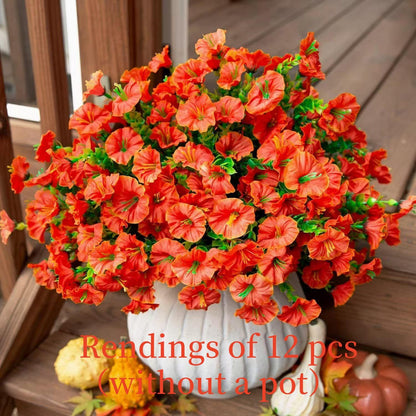 Set 12 Bouquet Artificiali: Eucalipto e Morning Glory per Casa e Giardino 🌿🌸