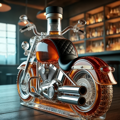 Decanter per whisky a forma di motocicletta