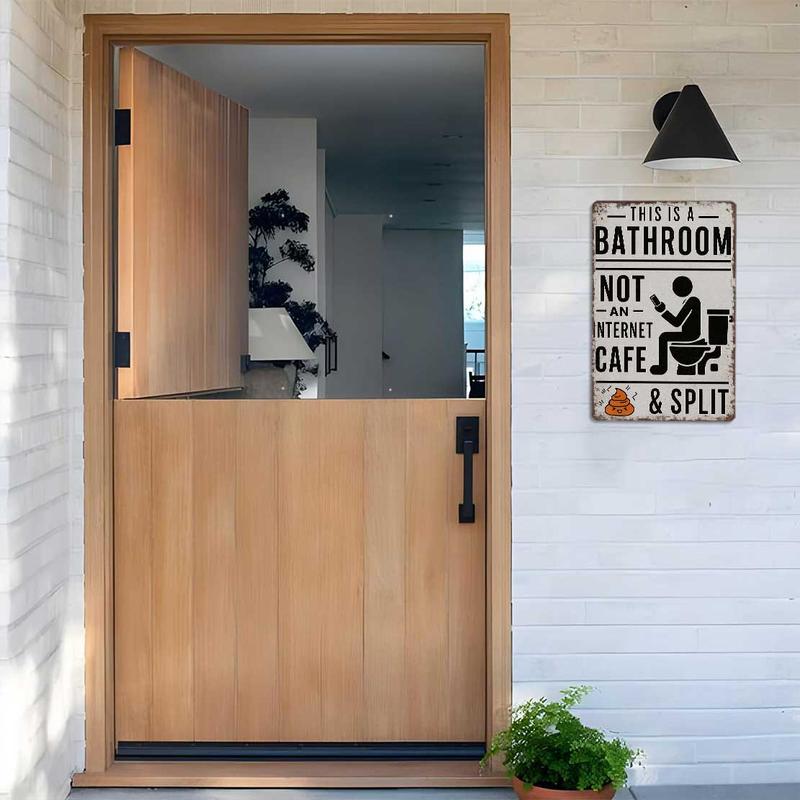 "Questo È Un Bagno, Non Un Internet Café" – Divertente Cartello Murale Vintage In Metallo