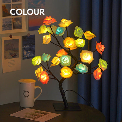 Rose Tree Night Light - Lampada da Tavolo Alimentata tramite USB