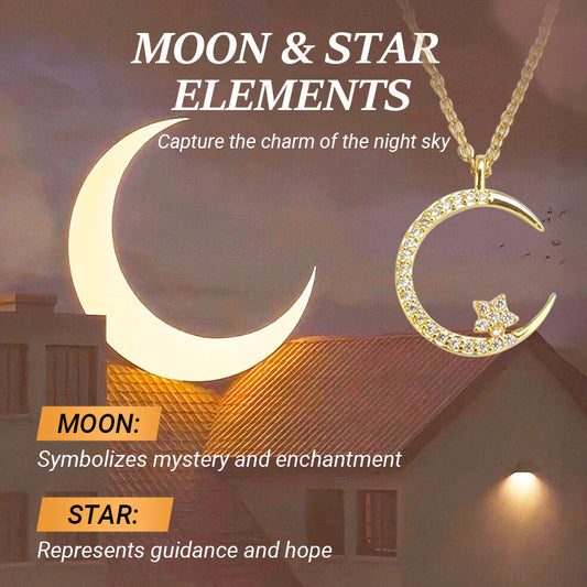 🎁 ACQUISTA 1 E OTTIENI 1 GRATIS! 🌙✨ Bright Night: Collana Luna e Stella – Eleganza Fosforescente con Fascino Celestiale 💫🌌