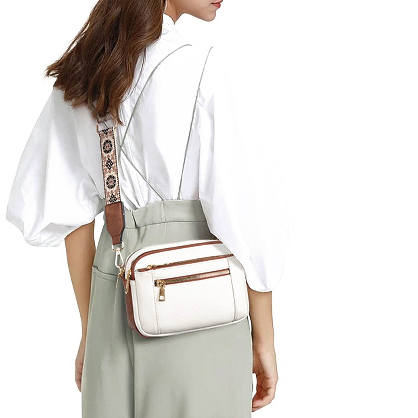 🔥Håndlavede farverige stropper Crossbody lædertasker & pung💖