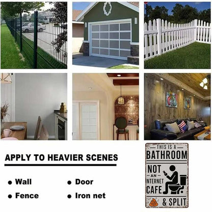 "Questo È Un Bagno, Non Un Internet Café" – Divertente Cartello Murale Vintage In Metallo