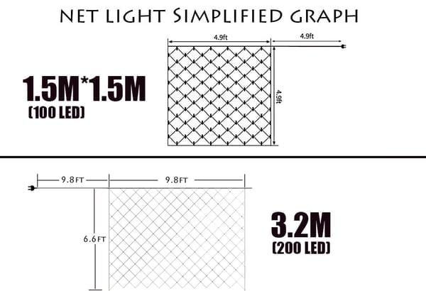 Net Mesh Vandtæt String Lights💡