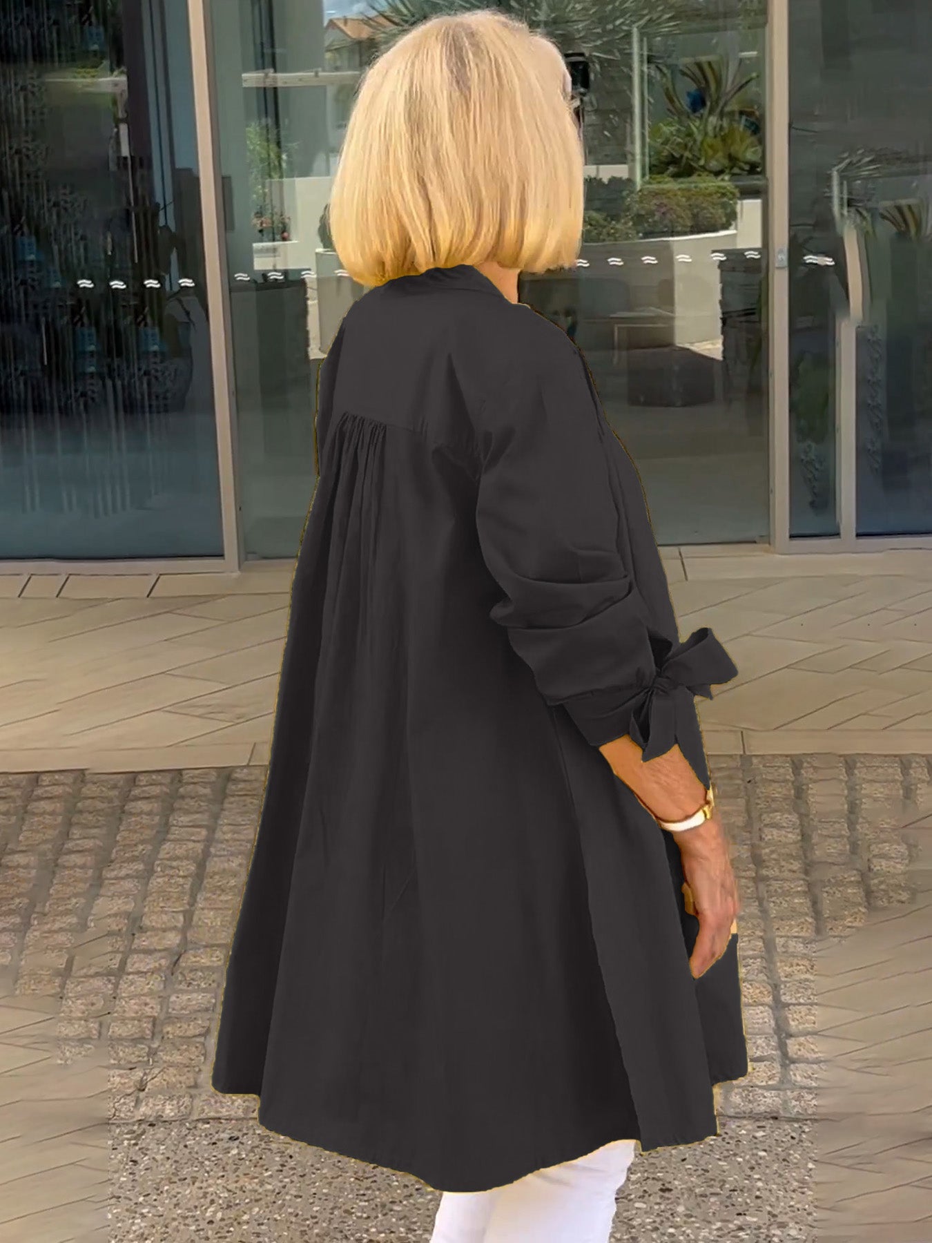 ✨Lange cardigans, ensfarvet bomuld