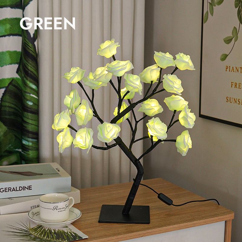 Rose Tree Night Light - Lampada da Tavolo Alimentata tramite USB