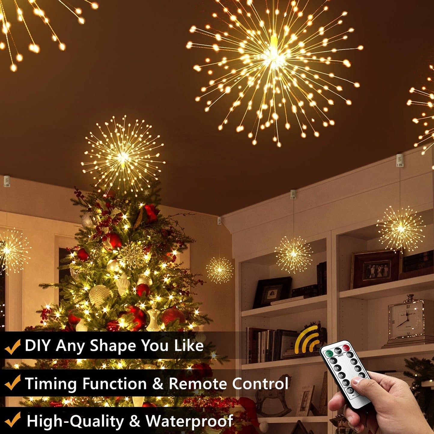 🎄Hængende Starburst Solar Fairy Lights til jul