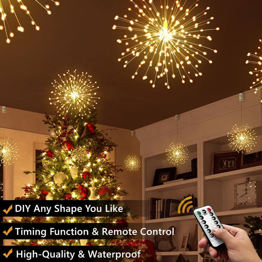 🎄Hængende Starburst Solar Fairy Lights til jul