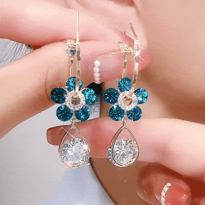 💥Super udsalg nu🔥Fashion Flower Crystal Øreringe