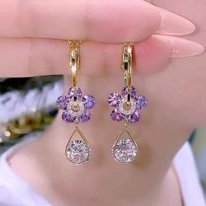 💥Super udsalg nu🔥Fashion Flower Crystal Øreringe