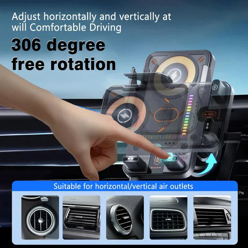 🔥OFFERTA CALDA 57% DI SCONTO🎁⚡Oltre 50.000 venduti! 📱Supporto per telefono da auto intelligente 2-in-1 rotante & caricatore wireless⚡