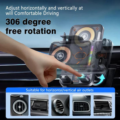 🔥OFFERTA CALDA 57% DI SCONTO🎁⚡Oltre 50.000 venduti! 📱Supporto per telefono da auto intelligente 2-in-1 rotante & caricatore wireless⚡