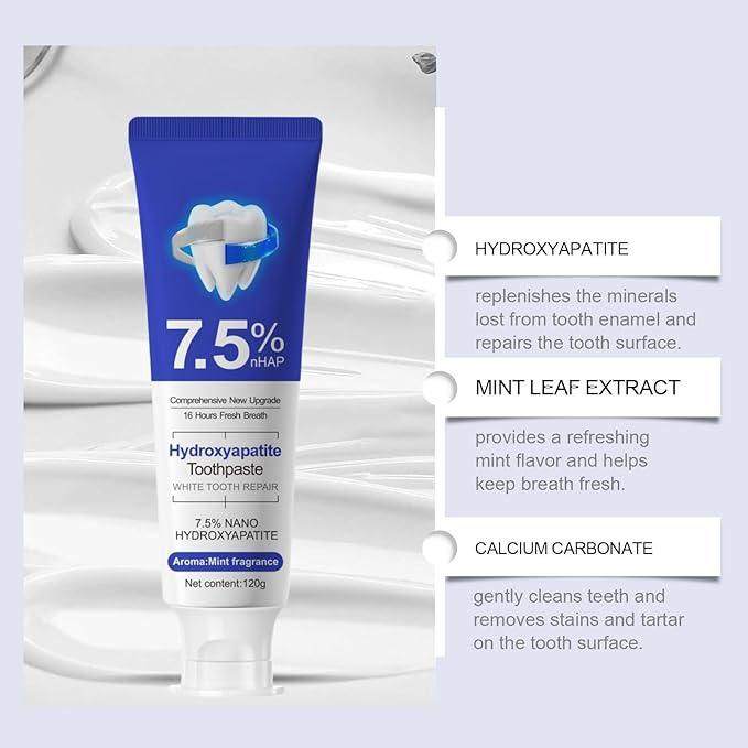 Fluoride-Free 7.5% Nano Hydroxyapatite Toothpaste for Enamel Repair & Gum Health