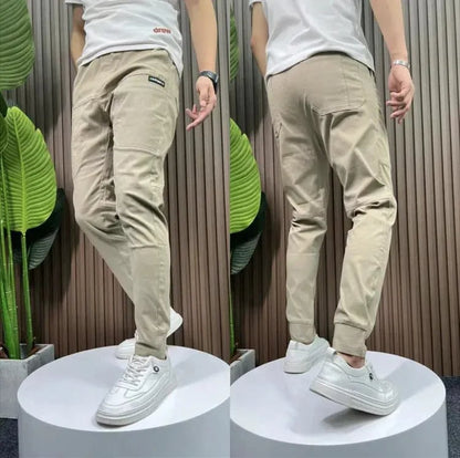 Mænds High Stretch Skinny Cargo-bukser med flere lommer👖