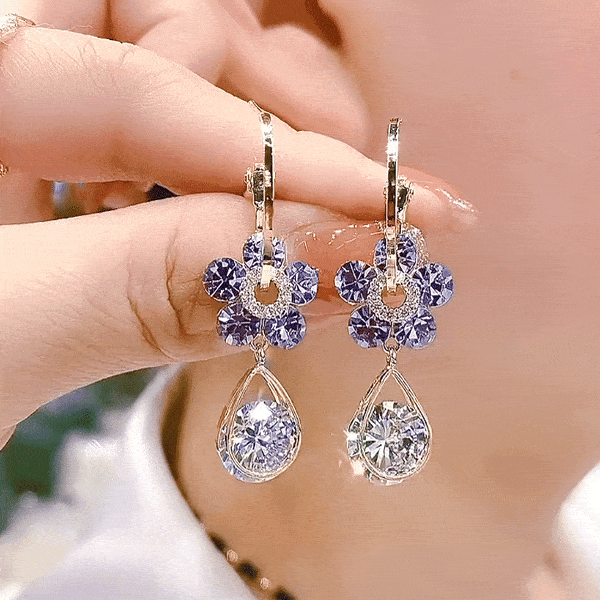 💥Super udsalg nu🔥Fashion Flower Crystal Øreringe