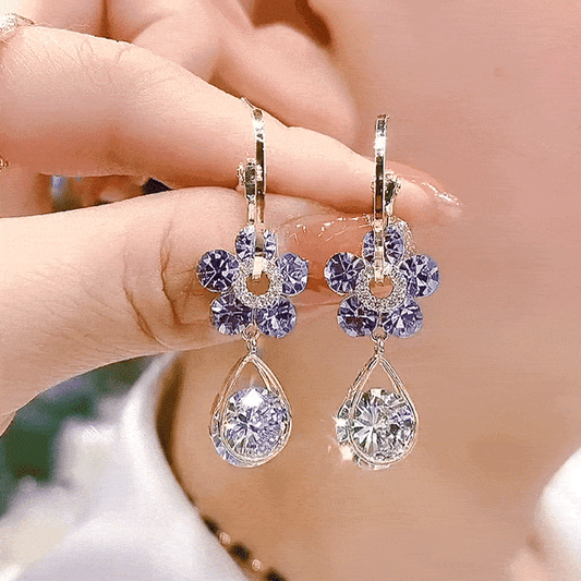 💥Super udsalg nu🔥Fashion Flower Crystal Øreringe