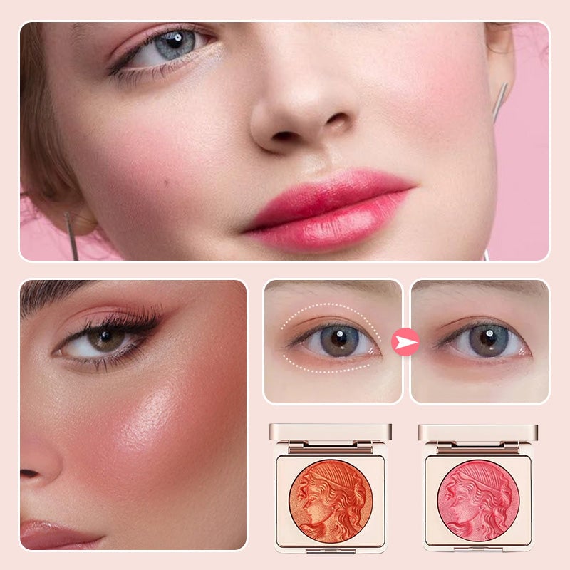 🔥Cosmetic NO.1🔥Smooth powder blush palette med prægede kinder