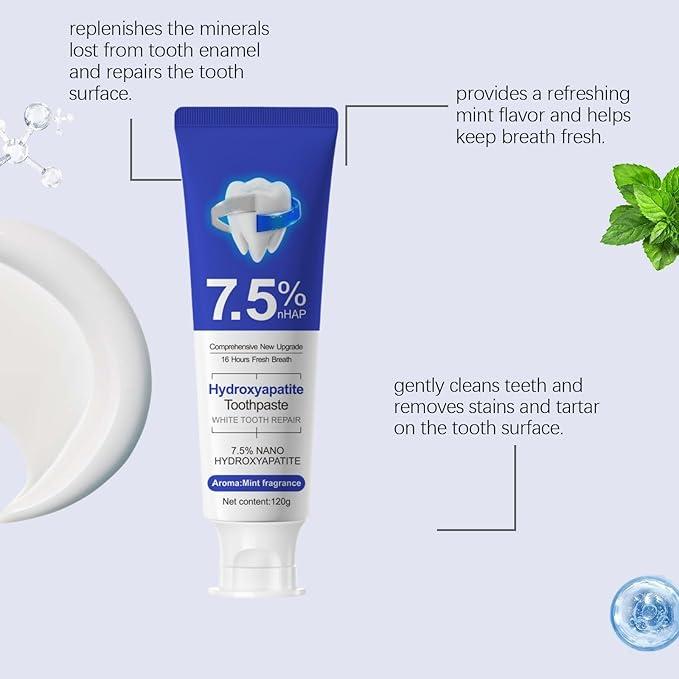 Fluoride-Free 7.5% Nano Hydroxyapatite Toothpaste for Enamel Repair & Gum Health