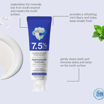 Fluoride-Free 7.5% Nano Hydroxyapatite Toothpaste for Enamel Repair & Gum Health