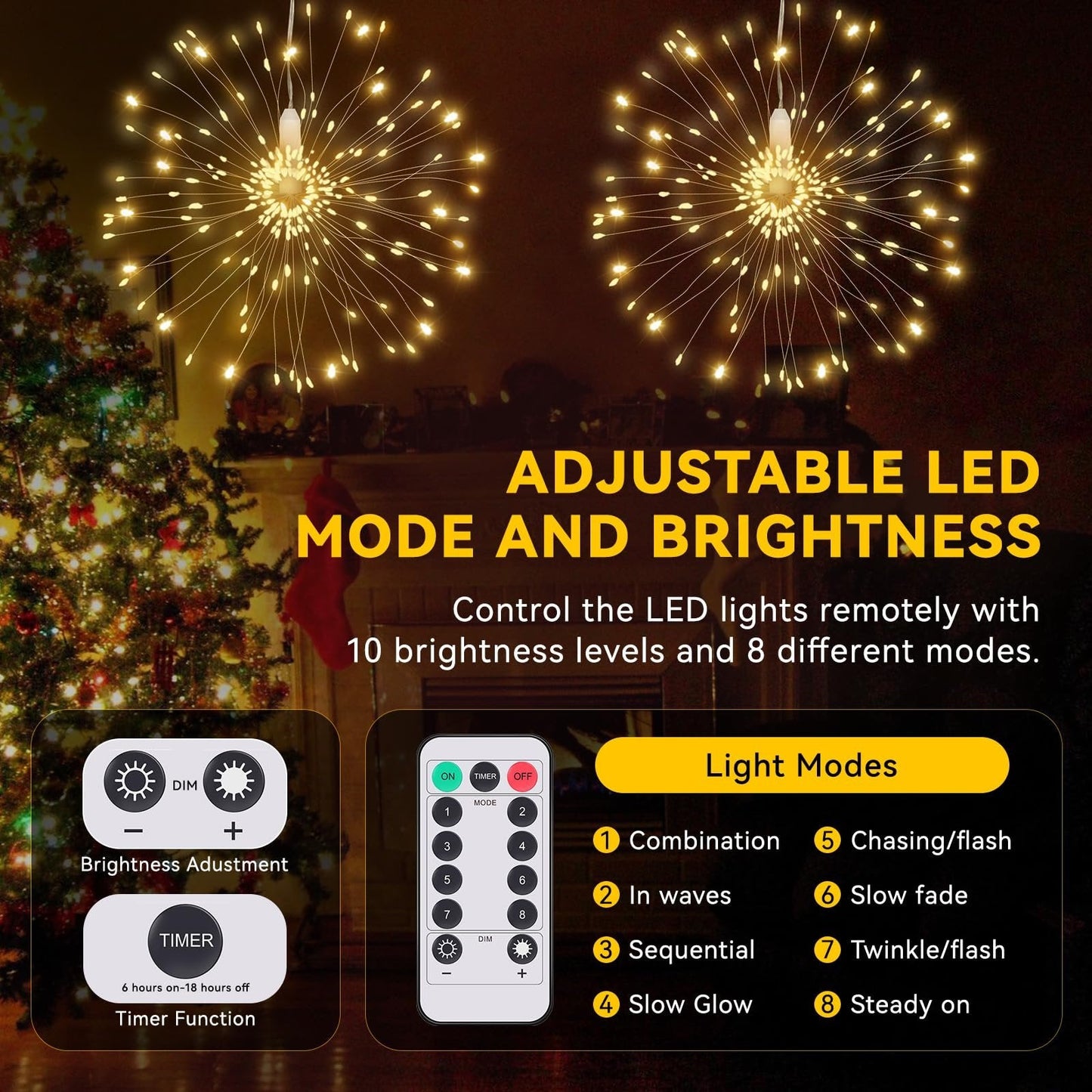 🎄Hængende Starburst Solar Fairy Lights til jul