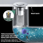 Isoler lugt og forhindre kakerlakker - Rustfrit stål gulvafløbsfilter