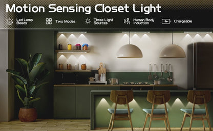 🔥SIDSTE DAG 49% RABAT💡LED BEVÆGELSESSENSOR SKABSLAMPE (USB-OPLADNING)💡