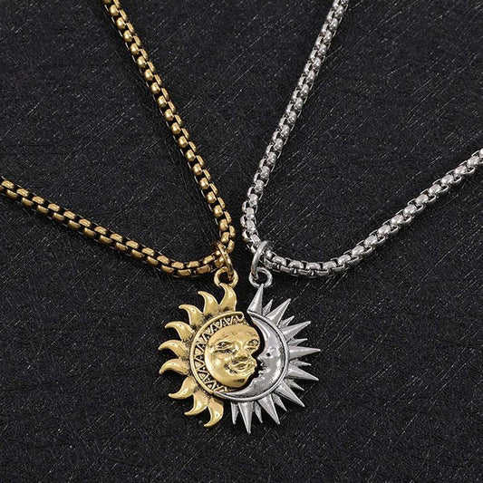 [Regalo di San Valentino] Collana Coppia Asimmetrica Sole e Luna