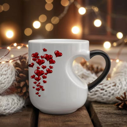 ⏳Offerta a tempo limitato 50% di sconto⏰Tazza in ceramica con manico a cuore che cambia colore per San Valentino💖☕