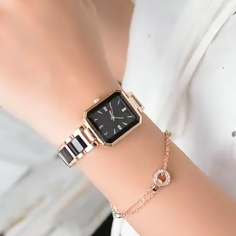 ⌚Fashion rektangulære quartz-ure til kvinder