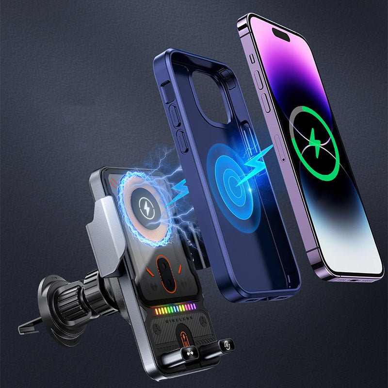 🔥OFFERTA CALDA 57% DI SCONTO🎁⚡Oltre 50.000 venduti! 📱Supporto per telefono da auto intelligente 2-in-1 rotante & caricatore wireless⚡