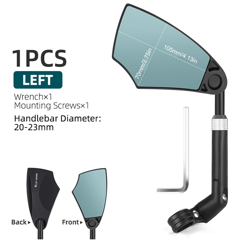 Specchietto retrovisore per bicicletta con regolazione a 360° per manubrio