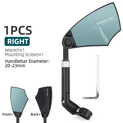 Specchietto retrovisore per bicicletta con regolazione a 360° per manubrio